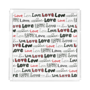 Love Marker Texture Seamless Background Acrylic Tray