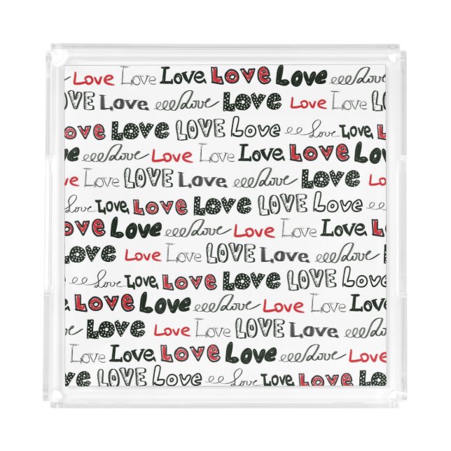 Love Marker Texture Seamless Background Acrylic Tray (Front)