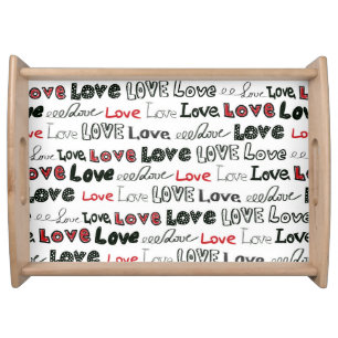 Love Marker Texture Seamless Background Serving Tray