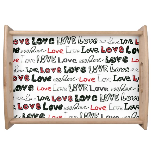 Love Marker Texture Seamless Background Serving Tray (Front)