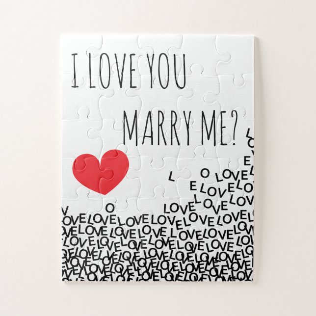 Love "Marry Me?" Puzzle Engagement Prop (Vertical)