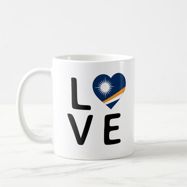 Love - Marshall Islands Flag Coffee Mug (Left)