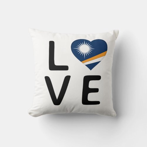 Love _ Marshall Islands Flag Throw Pillow