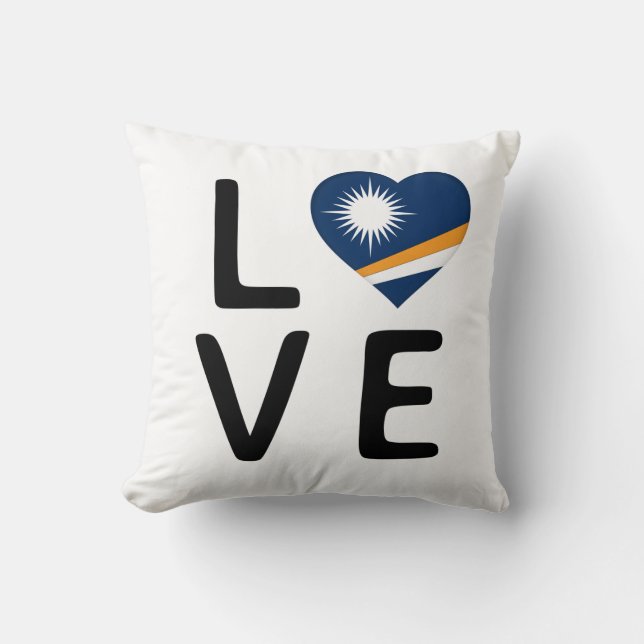 Love - Marshall Islands Flag Throw Pillow (Front)