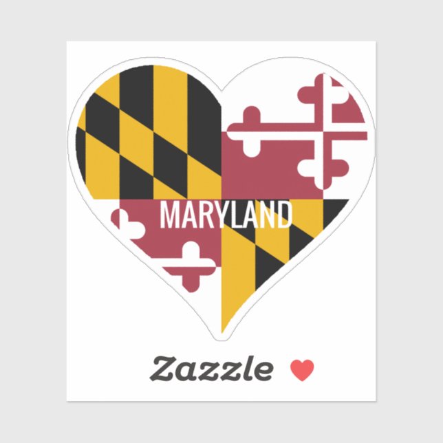Love Maryland Flag Sticker (Sheet)
