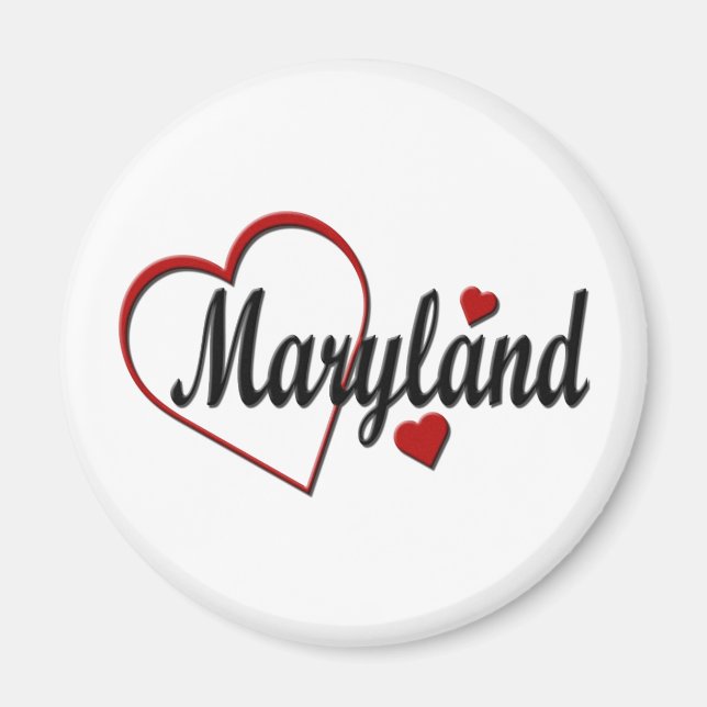 Love Maryland Hearts Magnet (Front)