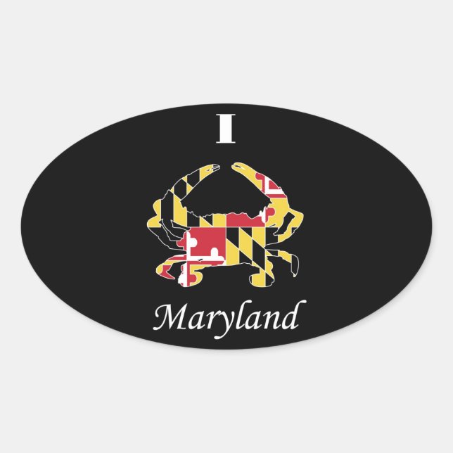 Love Maryland Oval Sticker (Front)