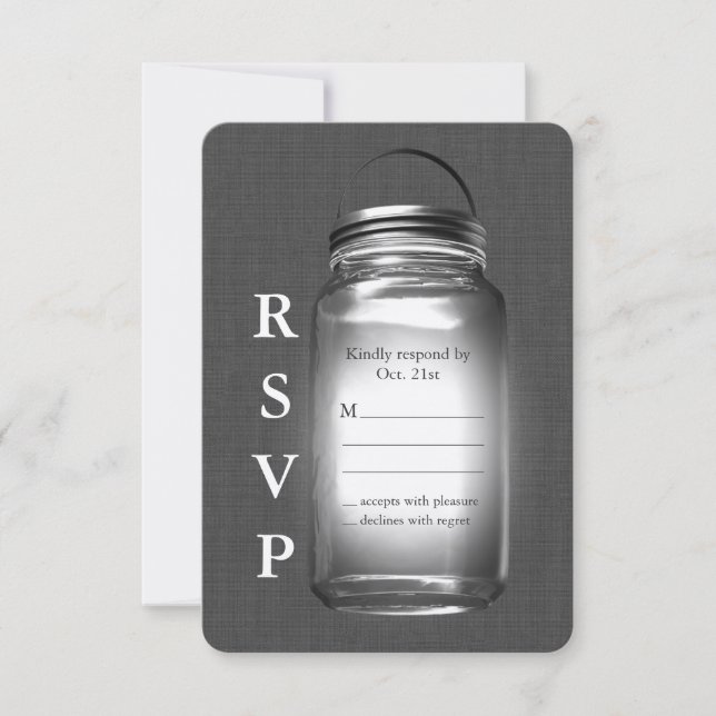 Love Mason Jars Vintage RSVP Card (Front)