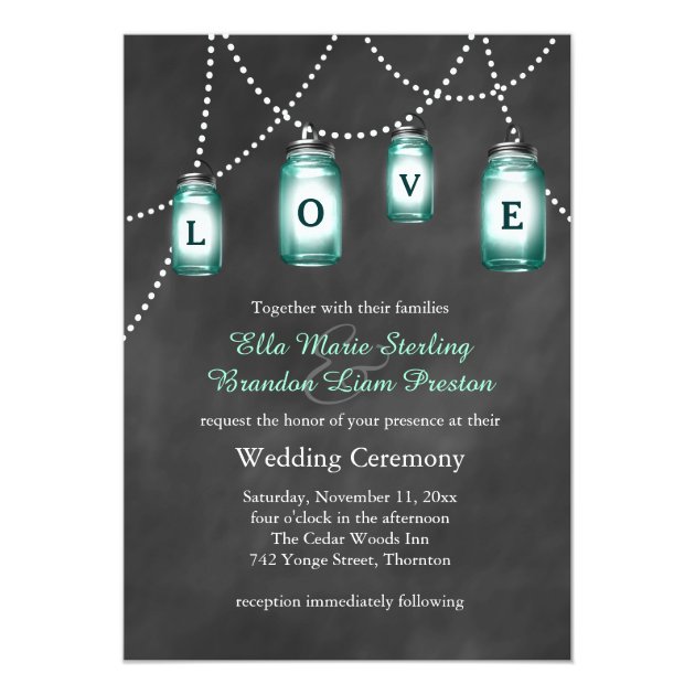 Love Mason Jars Wedding Invitation
