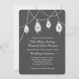 Love Mason Jars Wedding Invitation