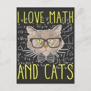Love Math and Cats Mathematician Nerd Postcard