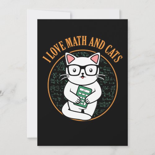 Love Math And Cats Teacher Mathematics Maths Thank You Card