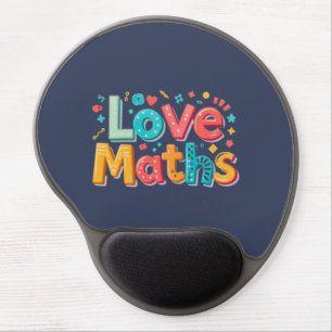 Love maths - fun typography Gel Mouse Pad