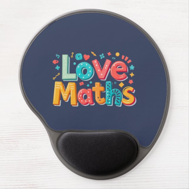  Love maths - fun typography  Gel Mouse Pad (Front)