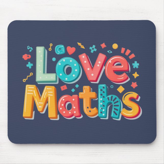  Love maths - fun typography  Mouse Pad (Front)