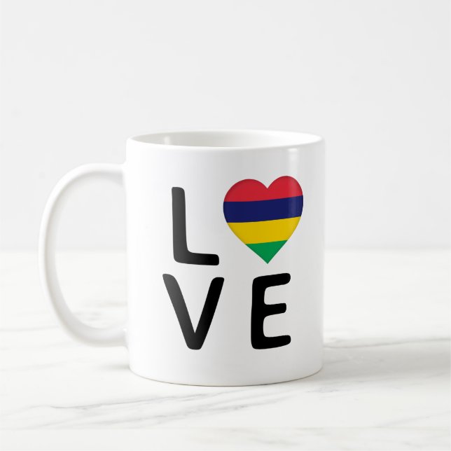 Love - Mauritius Flag Coffee Mug (Left)