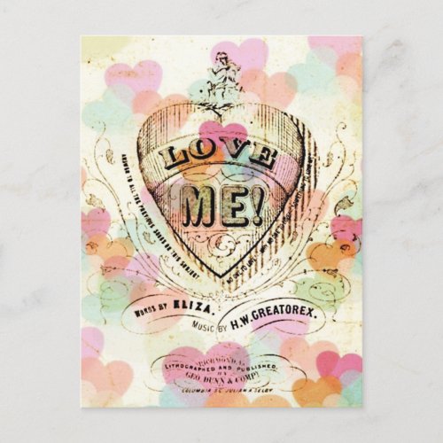 Love Me Candy Hearts Valentine Postcard