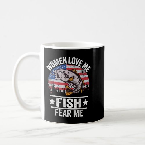 Love Me Fish Fear Me Men Vintage Funny Bass Fishin Coffee Mug