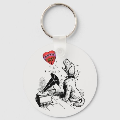 Love Me Heart dog       Keychain