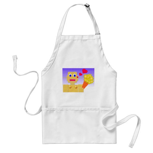 Love Me, I'm a Bot Adult Apron (Front)