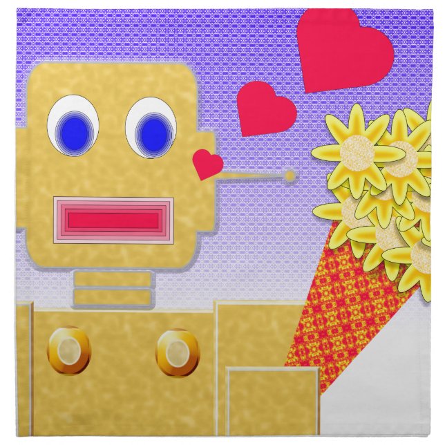 Love Me, I'm a Bot Cloth Napkin (Front)