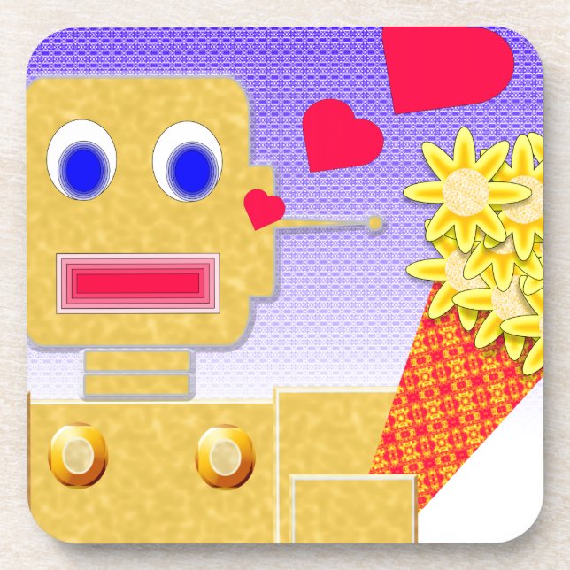 Love Me, I'm a Bot Drink Coaster (Front)