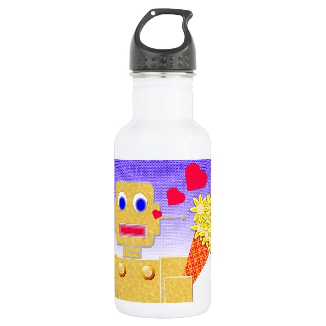 Love Me, I'm a Bot Stainless Steel Water Bottle (Front)