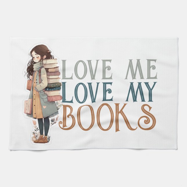 Love me Love my books Backpack Kitchen Towel (Horizontal)