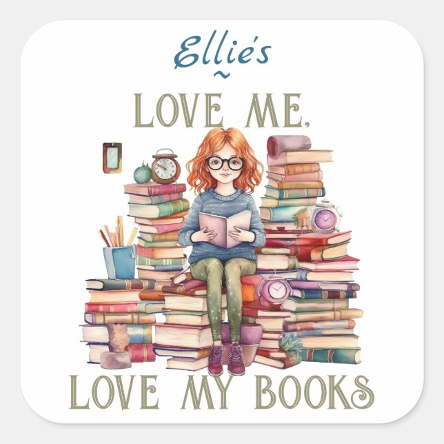 Love me Love my books Stack Bookplate (Front)