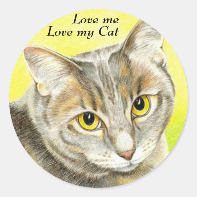 Love me, Love my Cat sticker (Front)