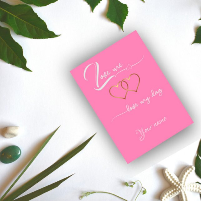 Love me pink funny quote Flat Holiday Card (Creator Uploaded)