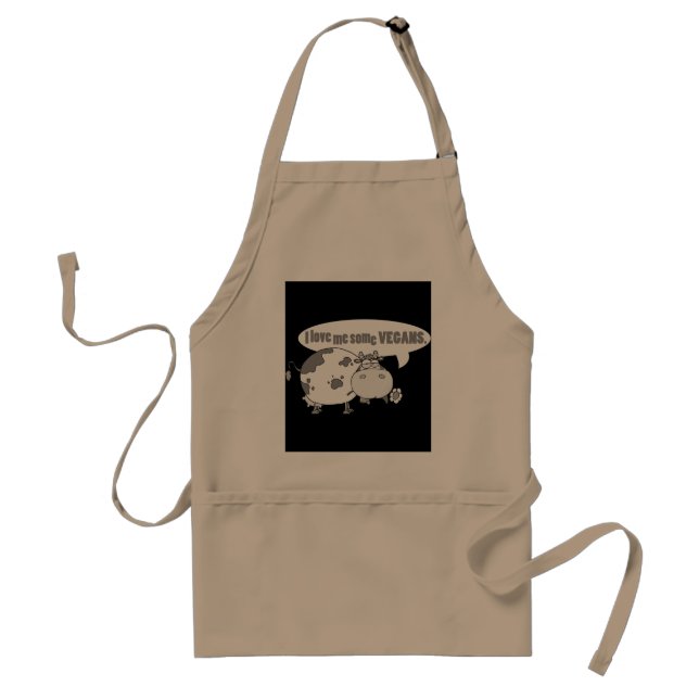 LOVE ME SOME VEGANS ADULT APRON (Front)