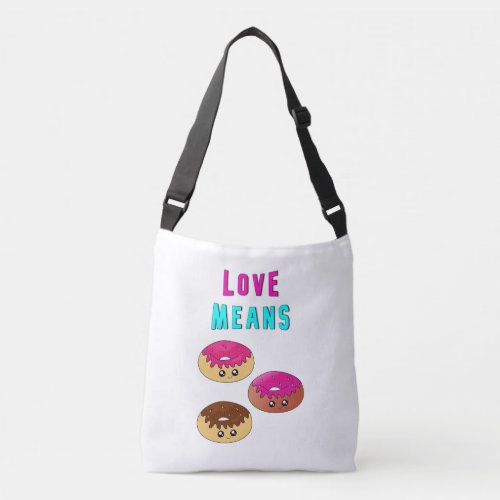 Love Means Doughnuts 2 June Valentines Donut Day Crossbody Bag