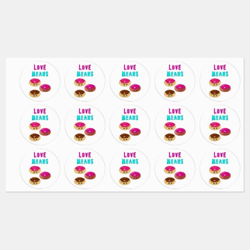 Love Means Doughnuts 2 June Valentines Donut Day Labels
