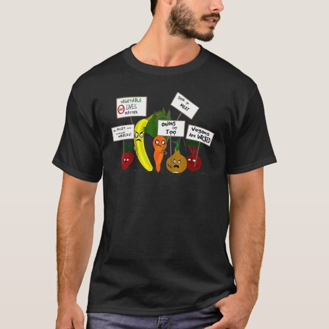 Love Meat & Potatoes Vegetables And Fruits Protest T-Shirt (Front)