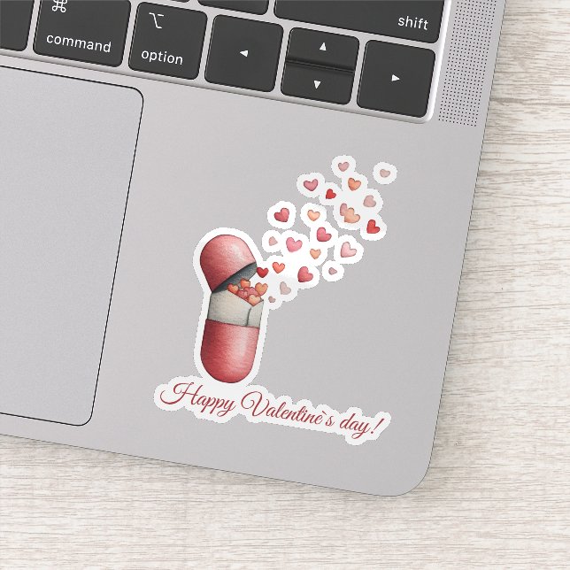 Love Medicine Valentine's Day Design Sticker (Detail)