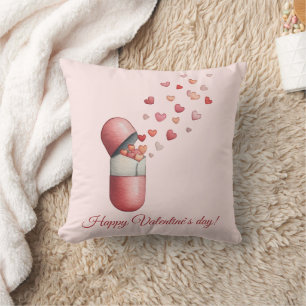 Love Medicine Valentine's Day Design Throw Pillow