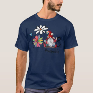 Love Mema Life Gnome Flower Art Bird Grandma  T-Shirt