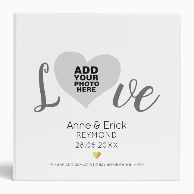 Love memories keepsake photography 3 ring binder (Front)