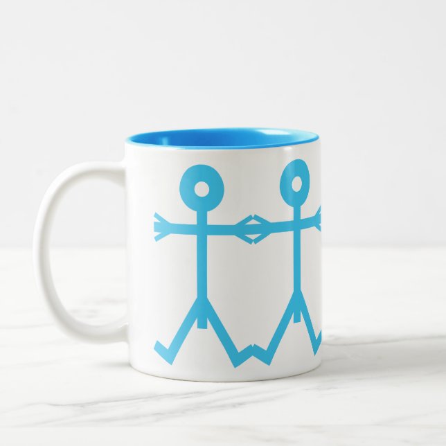 Love Men Icon 2006 Art Blue Two-Tone Coffee Mug (Left)