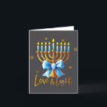 Love Menorah Chanukah Light Hanukkah Blue Coquette Card<br><div class="desc">Love Menorah Chanukah Light Hanukkah Blue Coquette Jewi-shirt</div>