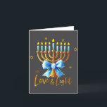 Love Menorah Chanukah Light Hanukkah Blue Coquette Card<br><div class="desc">Love Menorah Chanukah Light Hanukkah Blue Coquette Jewi-shirt</div>