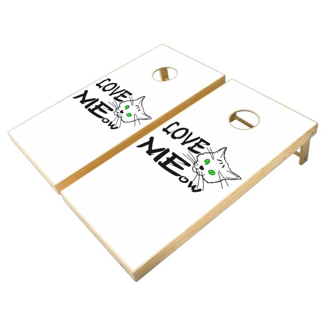 Love MEow Cornhole Set (Angled)