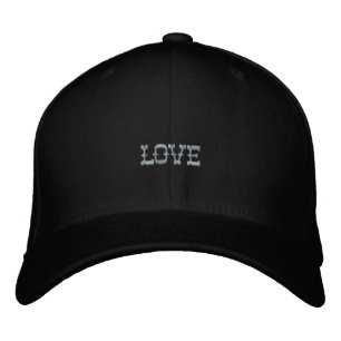 Love Message Black Flexfit Wool S/M Size Comfort  Embroidered Baseball Cap