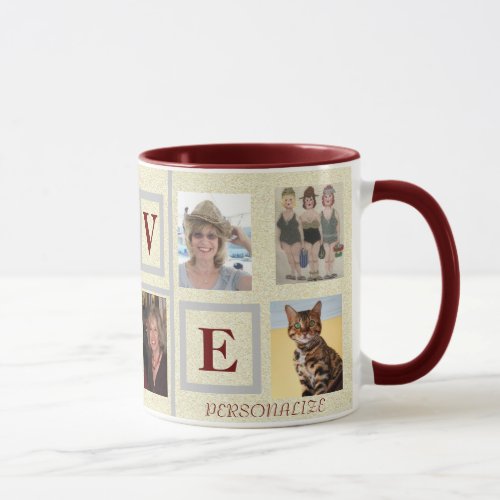 LOVE MESSAGE EASY FILL 8 PHOTO COLLAGE  MUG