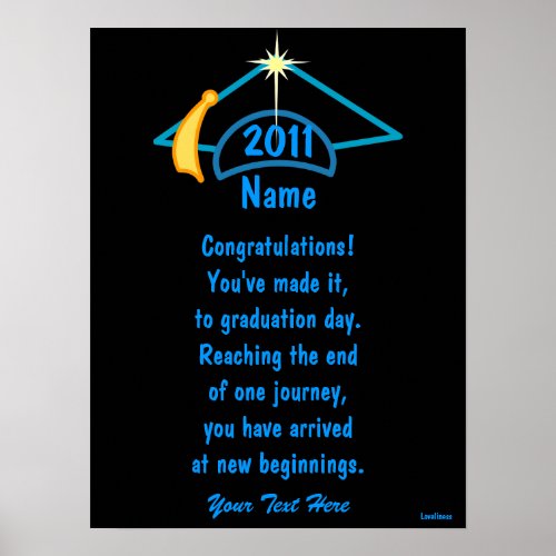 Love Message For Graduates New Beginings Poster