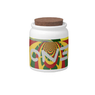 Love Message in Rasta Colors Art Print Candy Jar