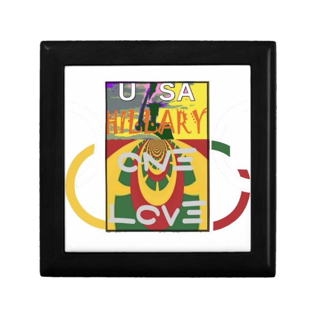 Love Message in Rasta Colors Art Print Keepsake Box (Front)