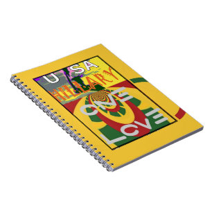 Love Message in Rasta Colors Art Print Notebook
