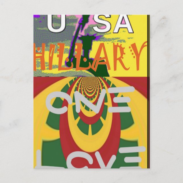 Love Message in Rasta Colors Art Print Postcard (Front)